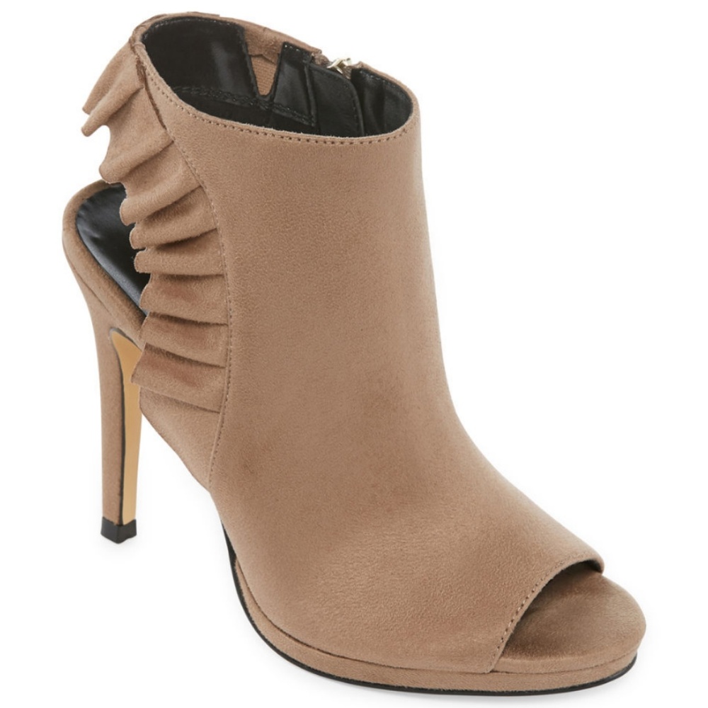 Nicole Miller Heather Zip Open Toe Stiletto Heel